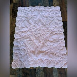Vintage Doray Rothschild pink corduroy quilted baby blanket size 30”x40”
